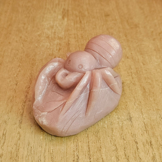 Pink Opal Spider Hand Carving.