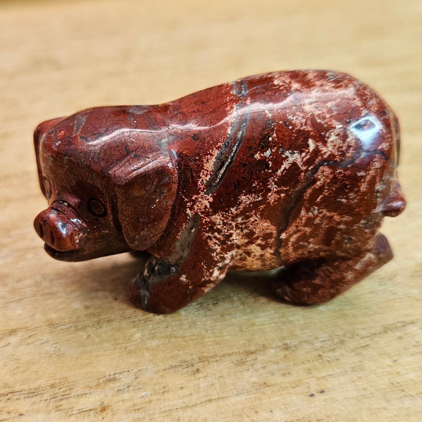 Red Jasper Pig Carving.