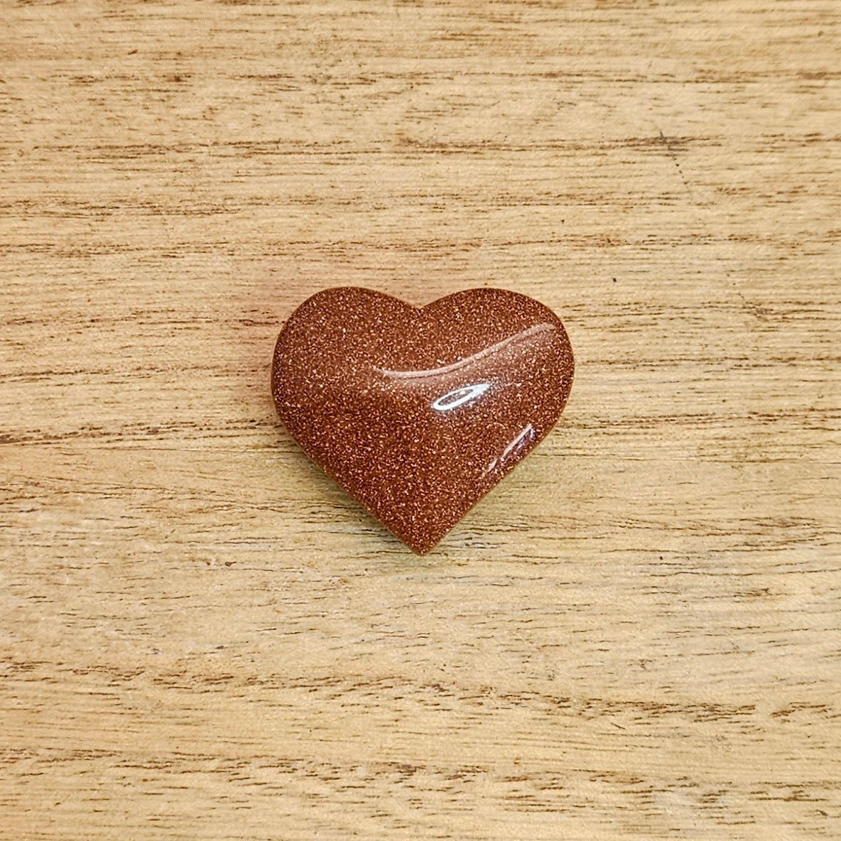 Goldstone Heart Carving.