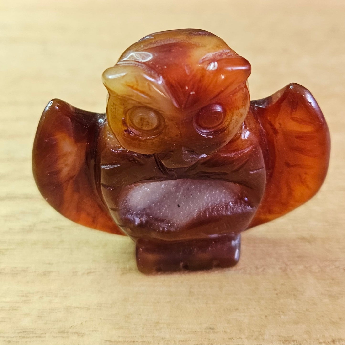 Carnelian Owl Carving.