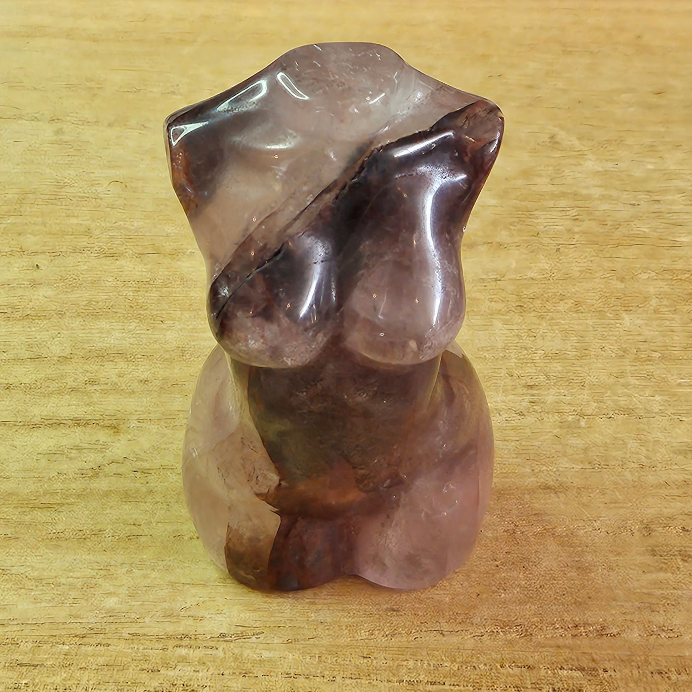 Fire Quartz Lady Body Carving.