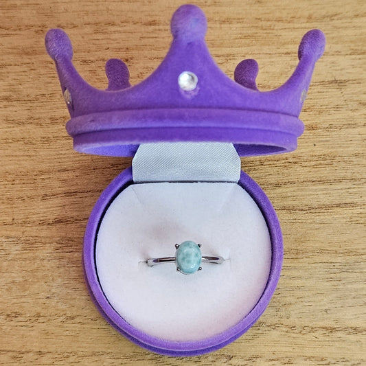 Larimar Oval Adjustable Ring.