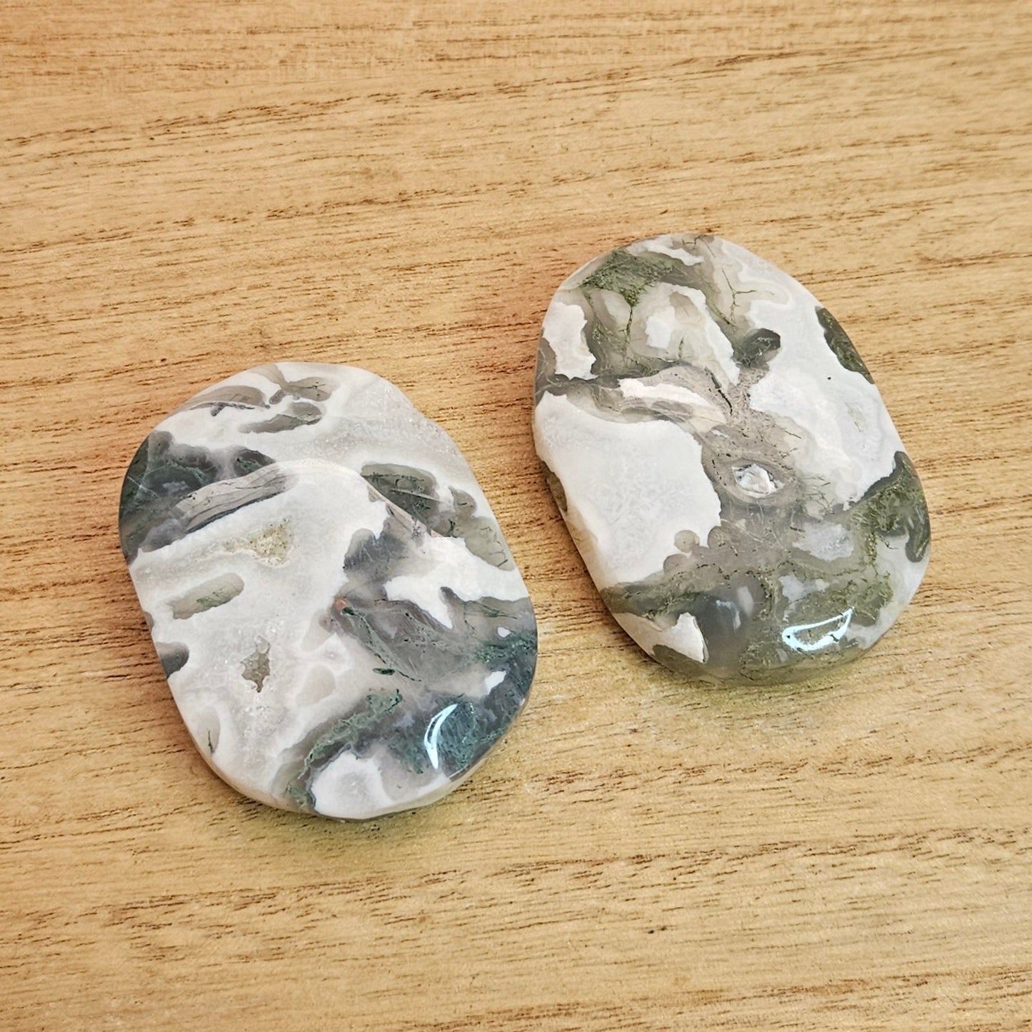 Moss Agate Palmstone. *Sold Separately*