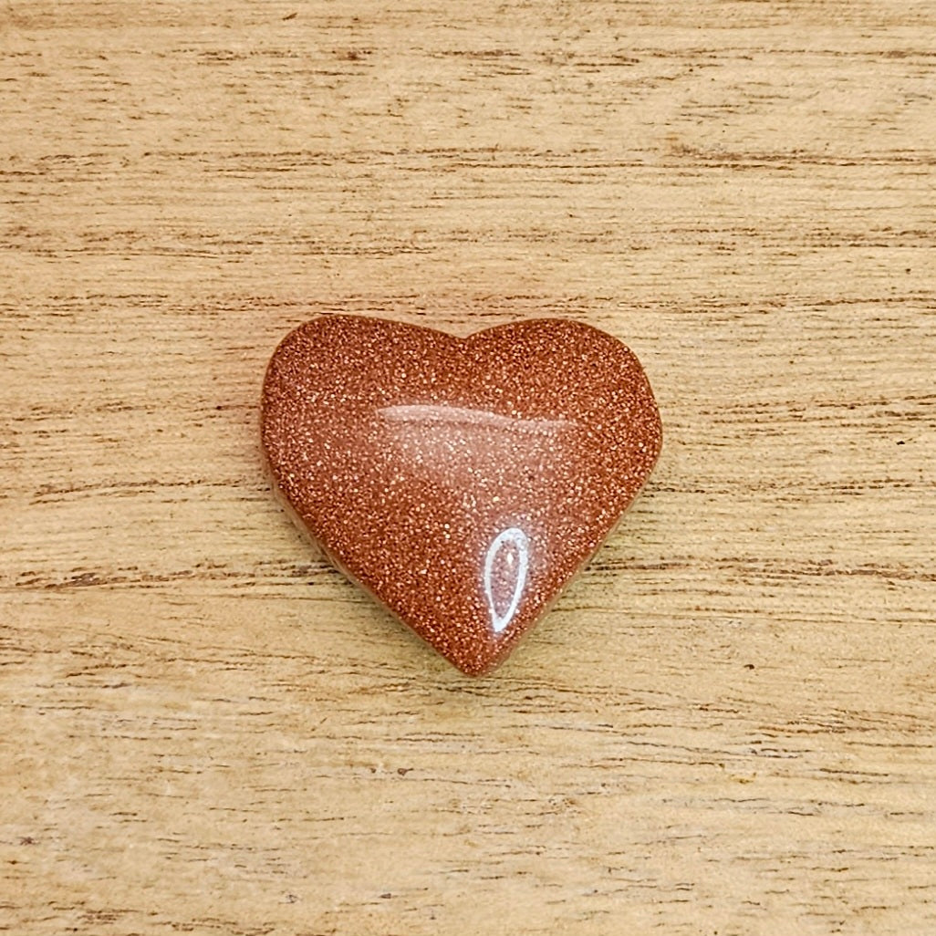 Goldstone Heart Carving.