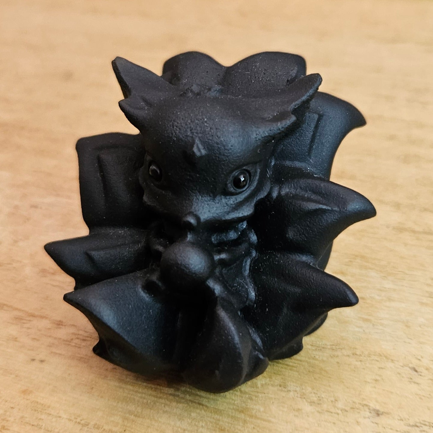 Obsidian Ninetail Fox Carving.