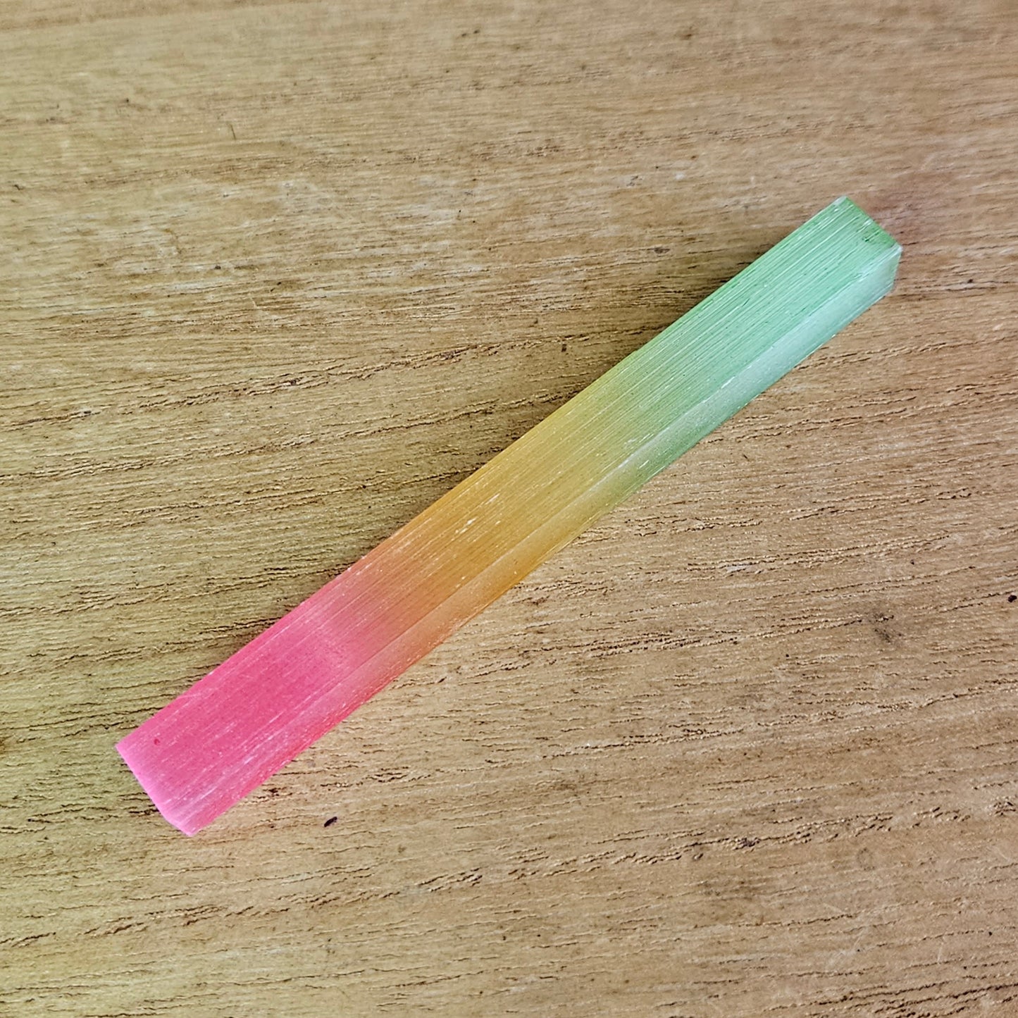 Rainbow Dyed Selenite Stick.