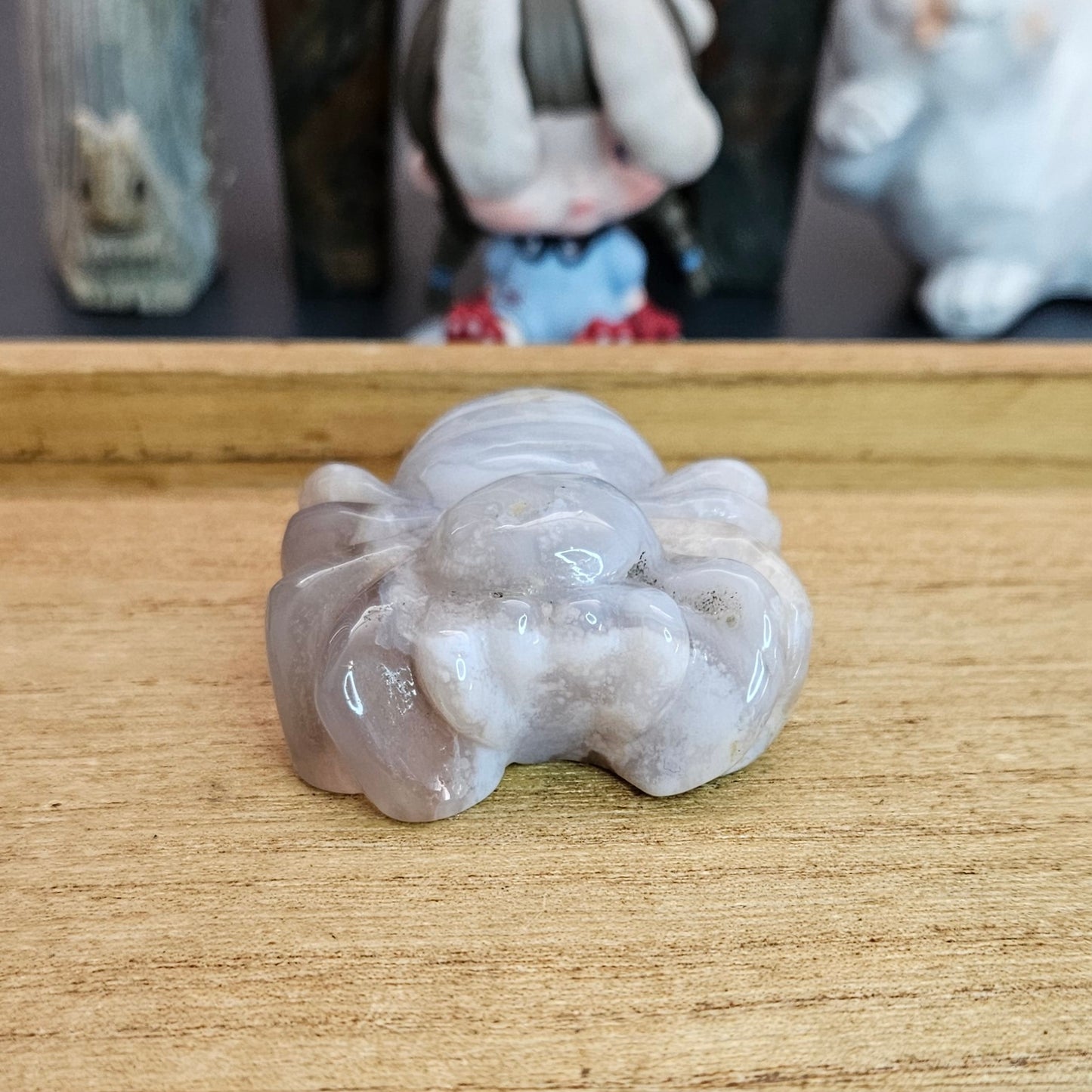 Flower Agate Spider Hand Carving.