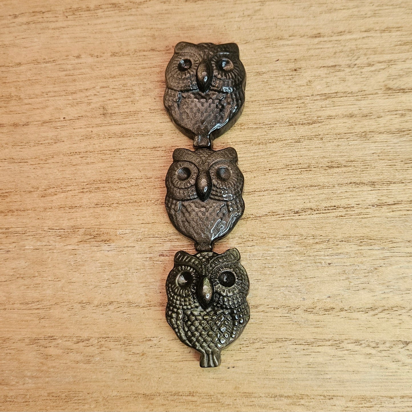 Gold Sheen Obsidian Owl Flat Carving. *Sold Separately*