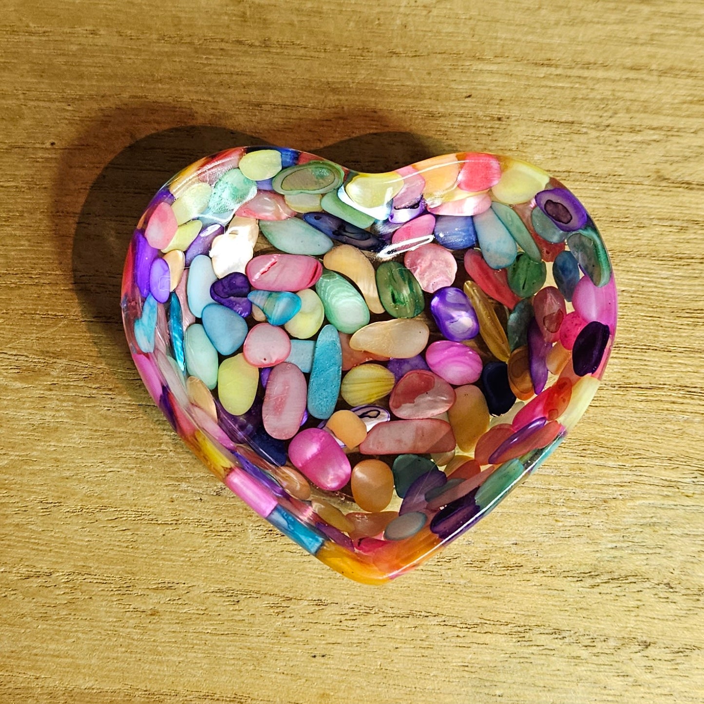 Rainbow Shell Heart Trinket Dish.