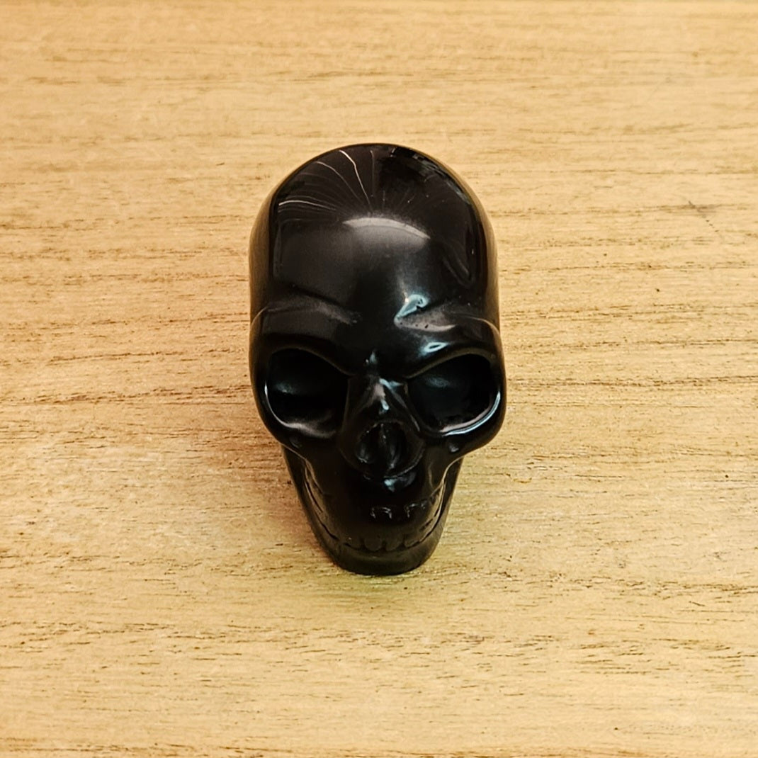 Obsidian Skull Carving.
