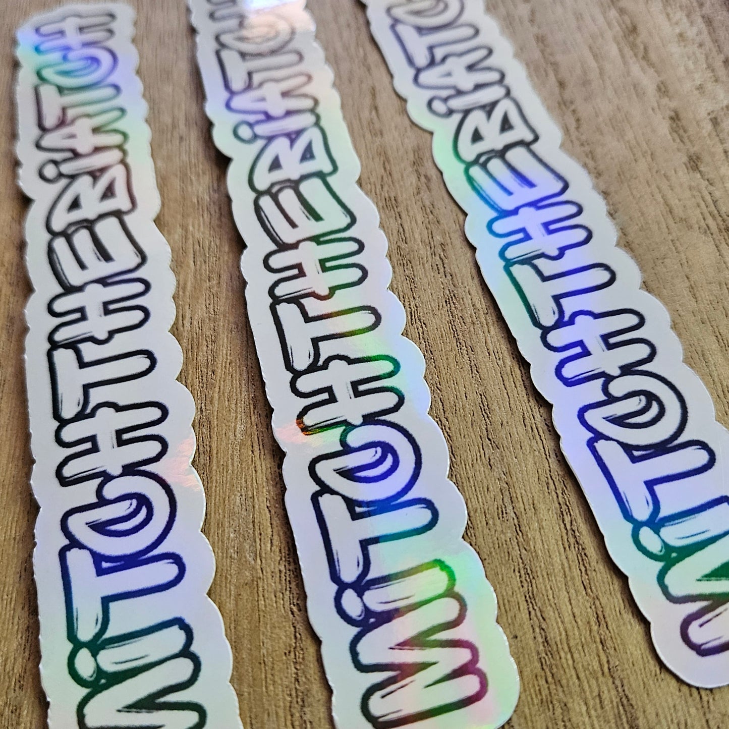 Mitch the Biatch Holographic Name Stickers.