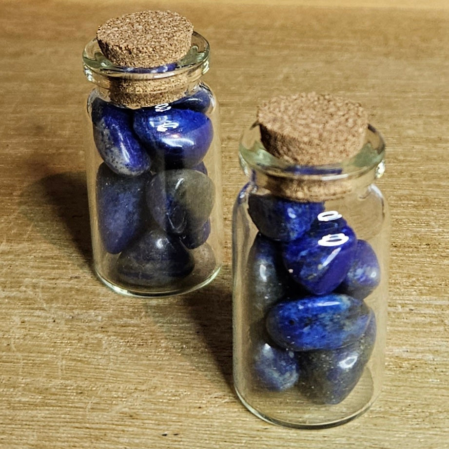 Lapis Lazuli Crystal Chip Jar.