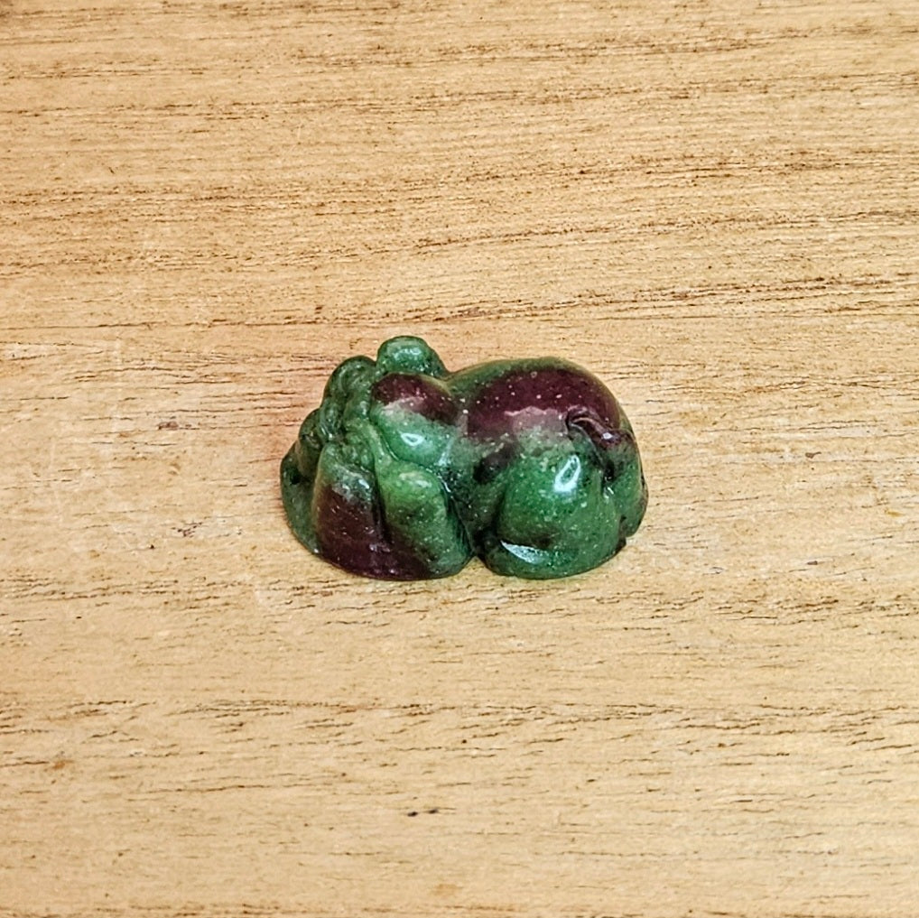 Ruby Zoizite Lucky Pig Hand Carving.