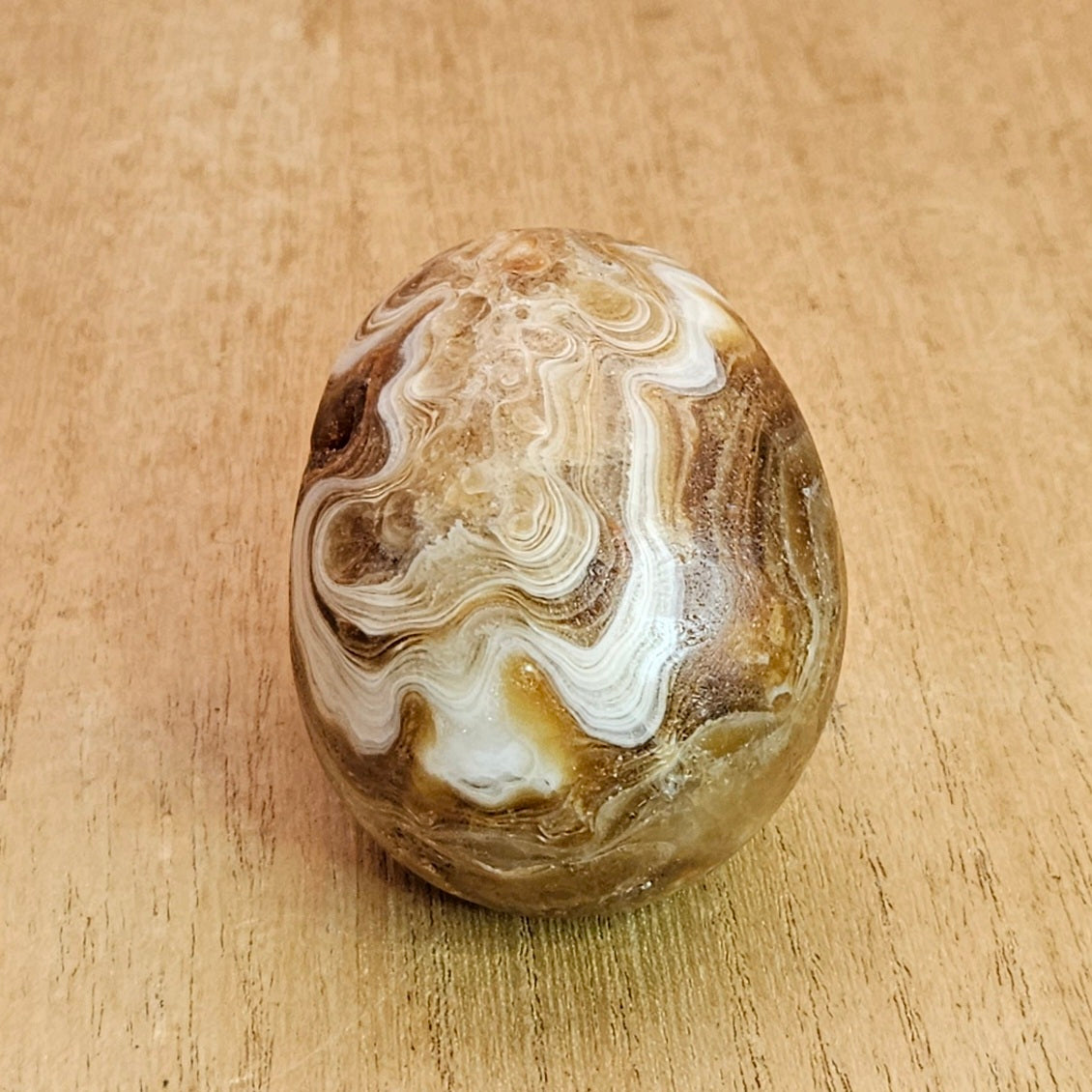 Banded Amber Calcite Skull Carving.