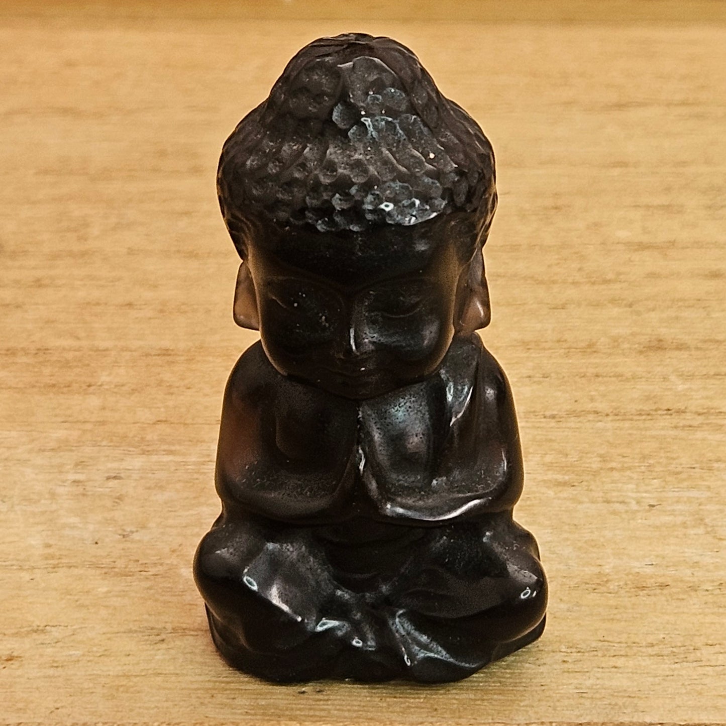 Ice Obsidian Shaka Buddha Carving.