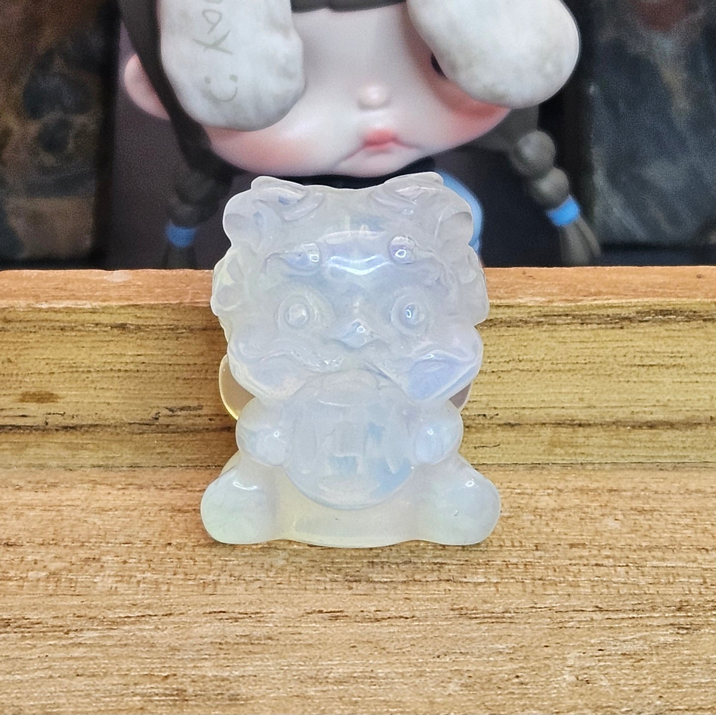 Opalite Money Monster Carving.