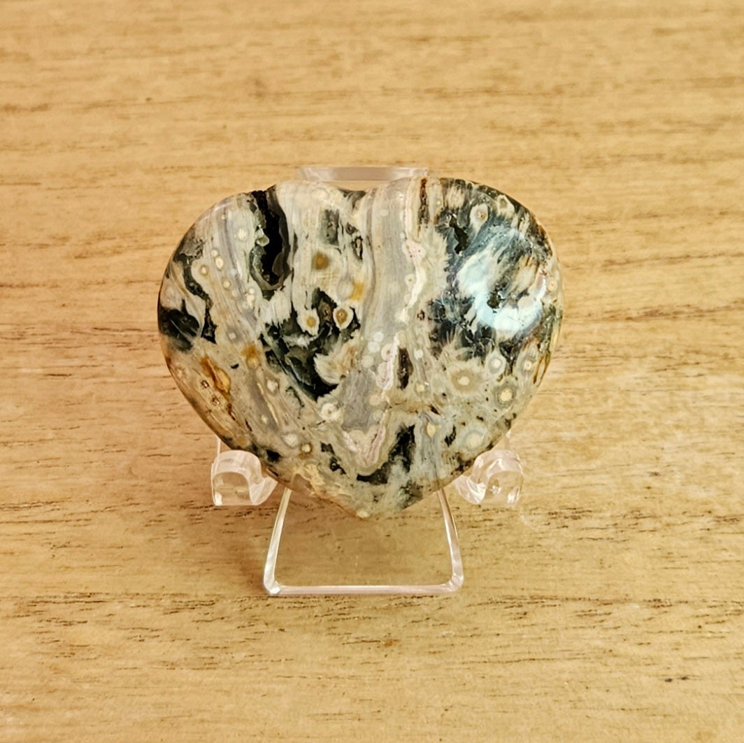 Ocean Jasper Heart Carving.