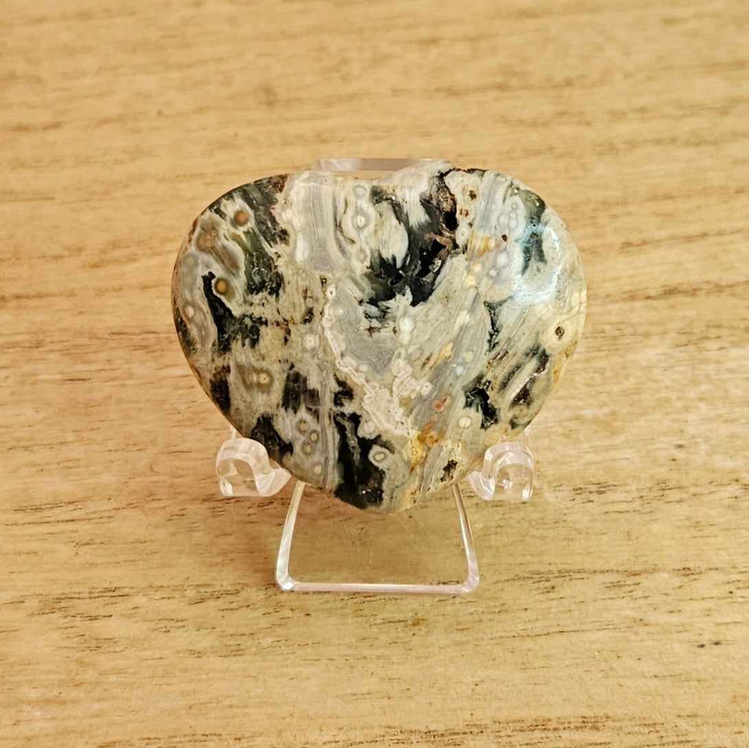 Ocean Jasper Heart Carving.