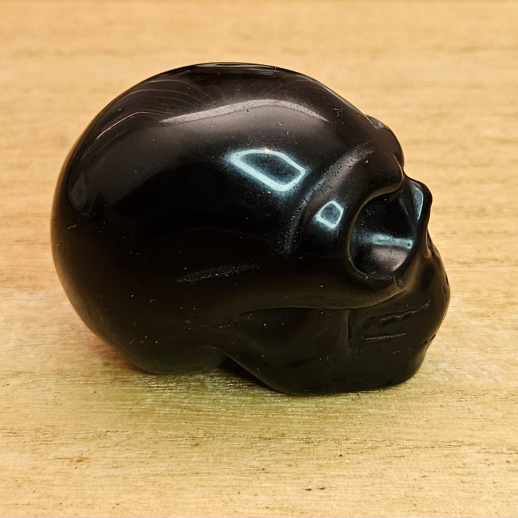 Obsidian Skull Carving.