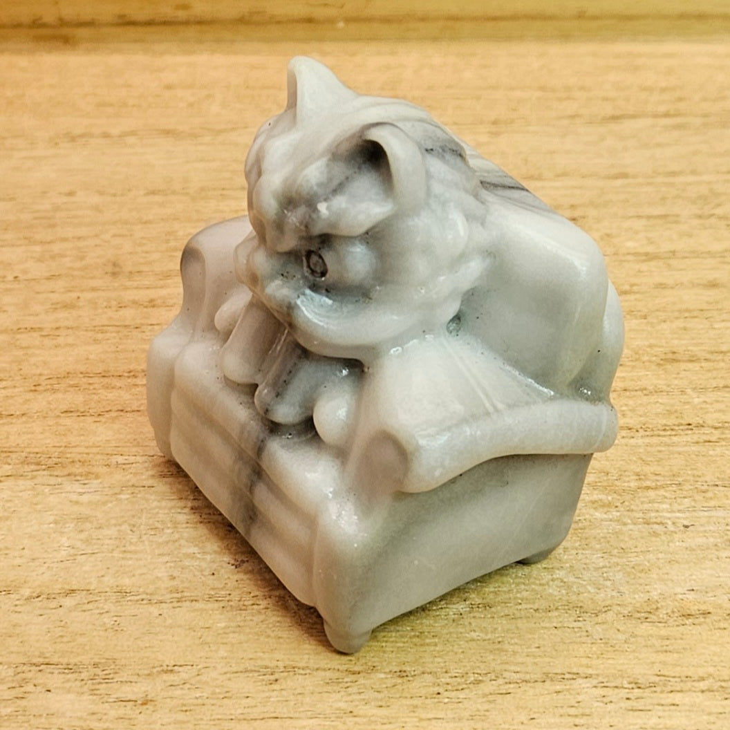 Taiji Jade Awakening Lion Dragon Carving.