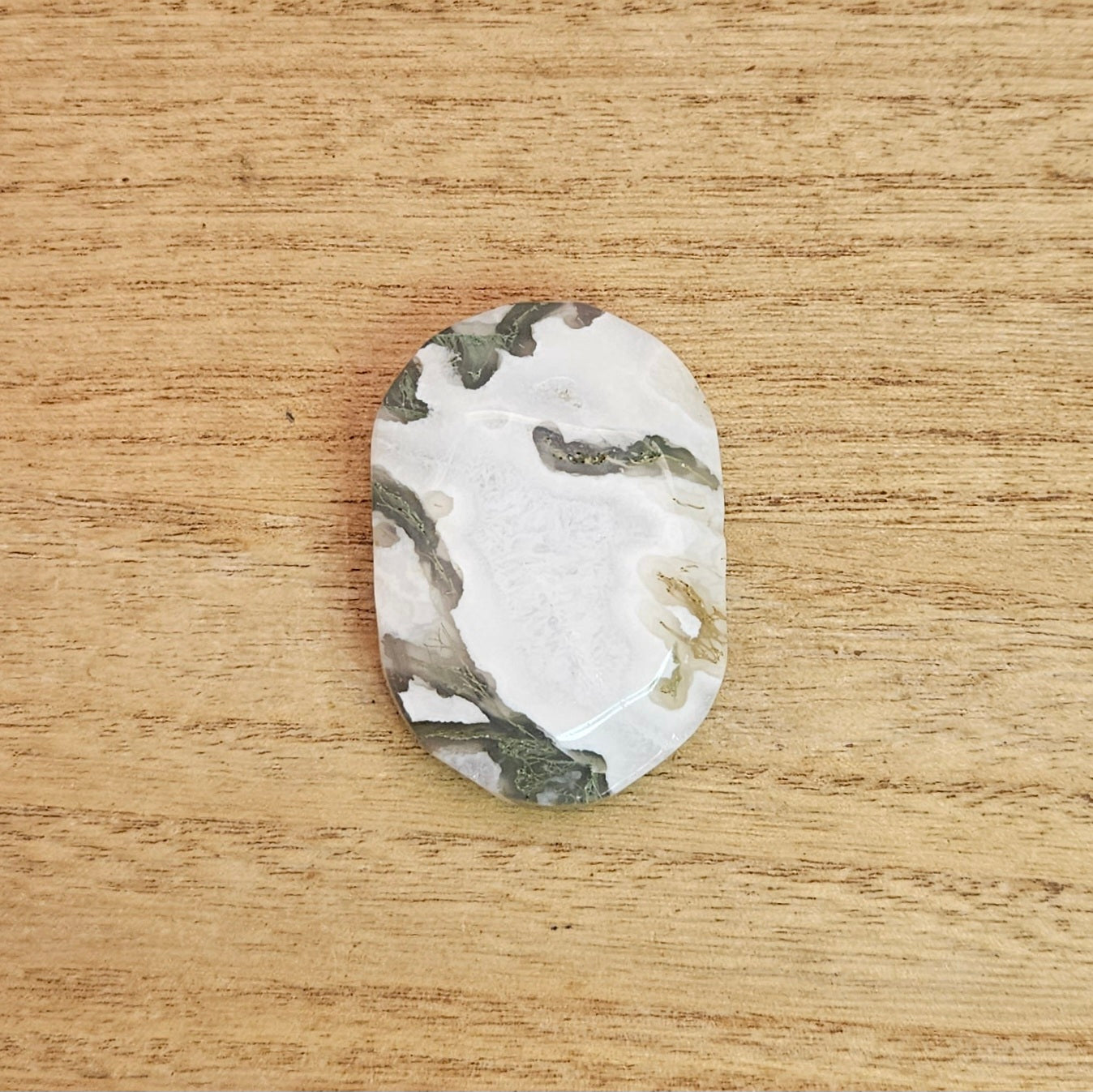 Moss Agate Palmstone. *Sold Separately*