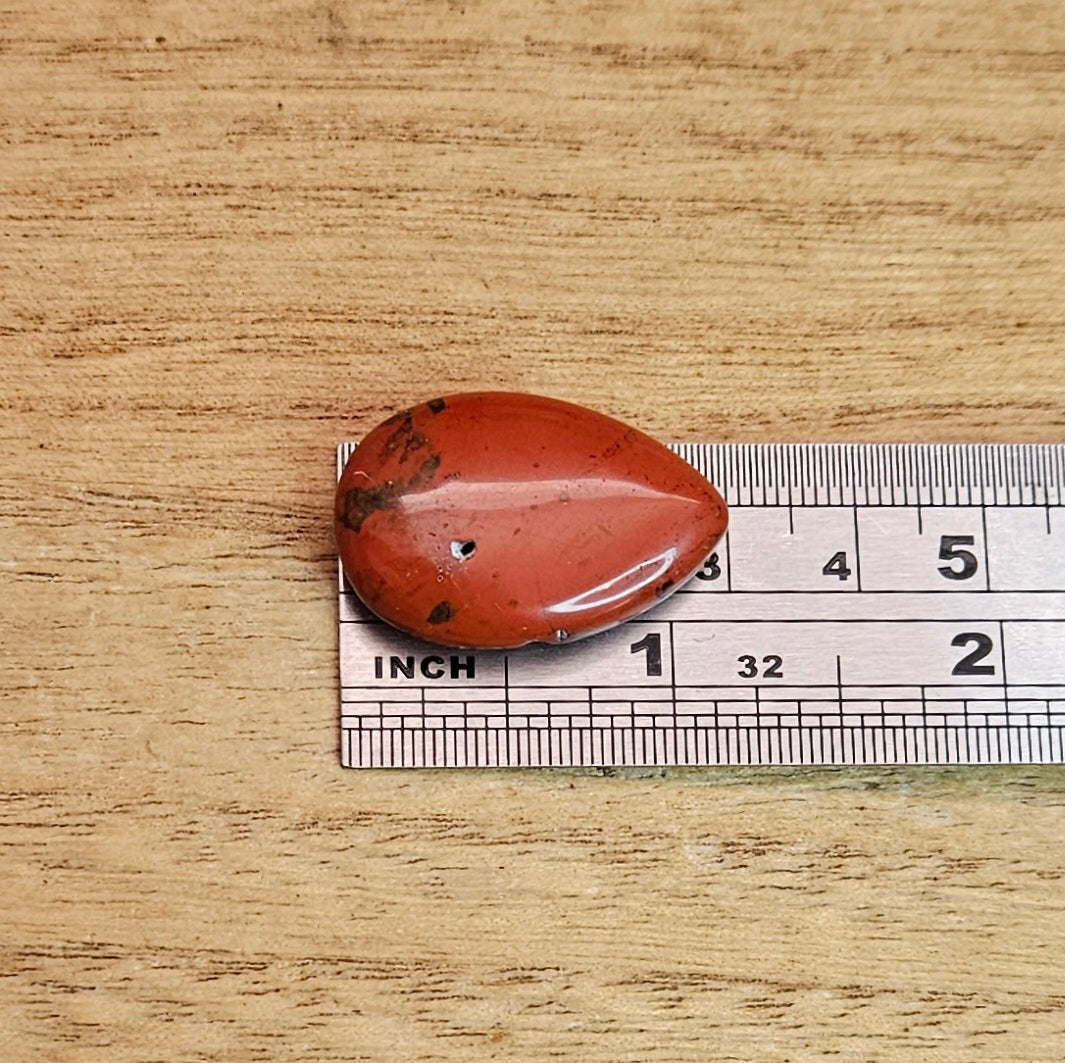 Red Jasper Tear-drop Cabochon.