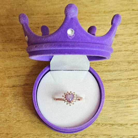 Scorolite Heart Rose Gold Band Adjustable Ring.