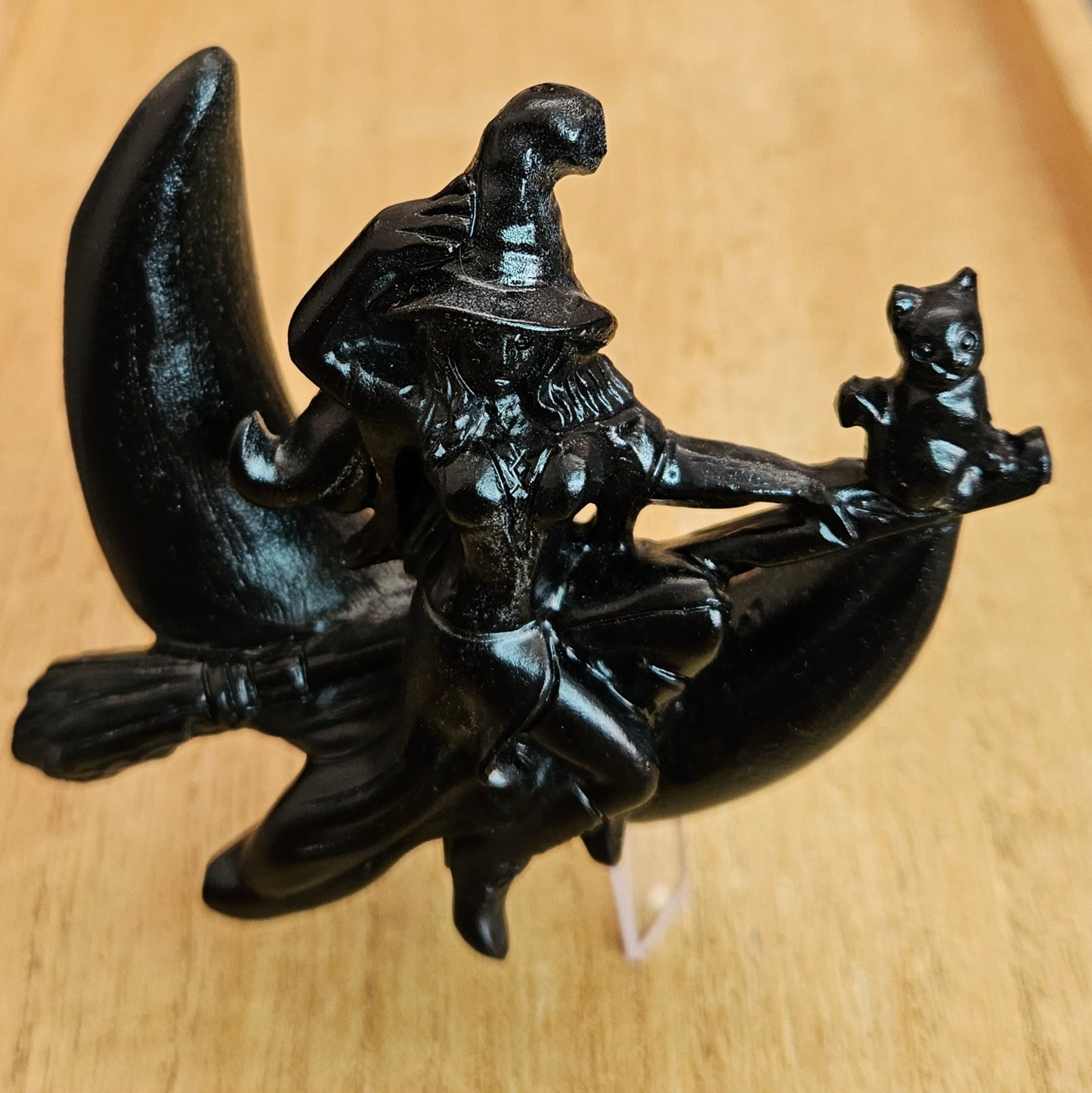 Obsidian Witch Moon Carving. *Comes with Stand*.