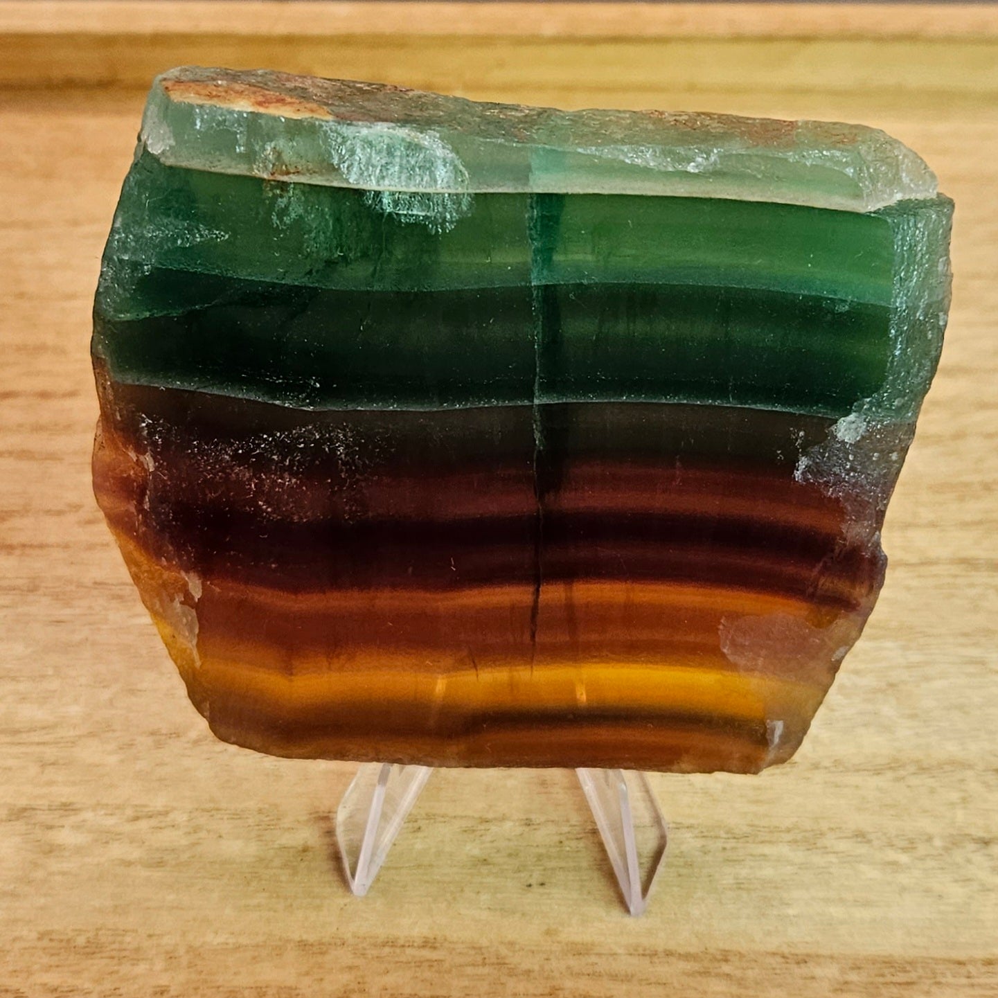 Banded Rainbow Fluorite Slab.