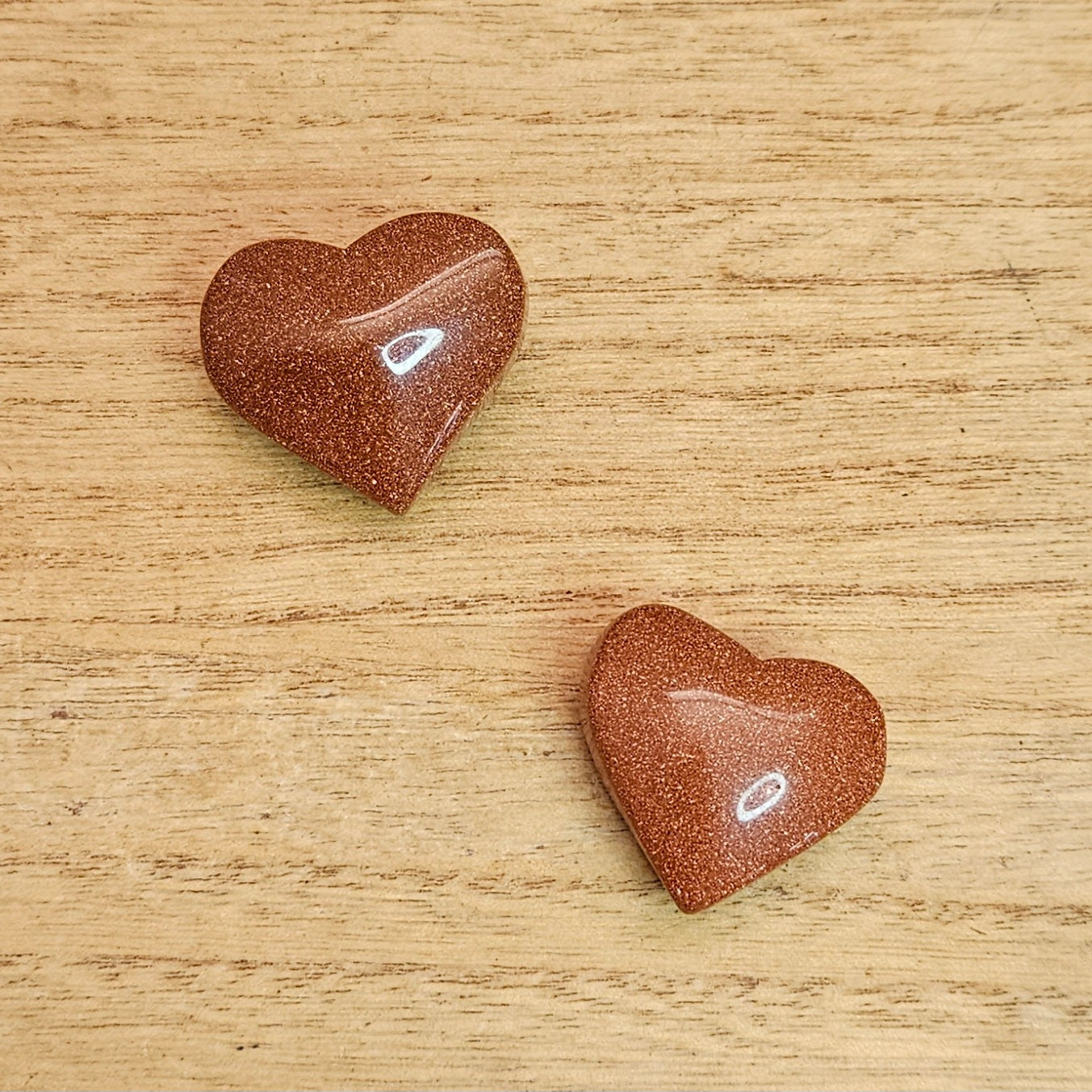 Goldstone Heart Carving.