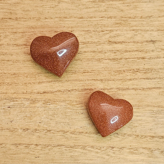 Goldstone Heart Carving.