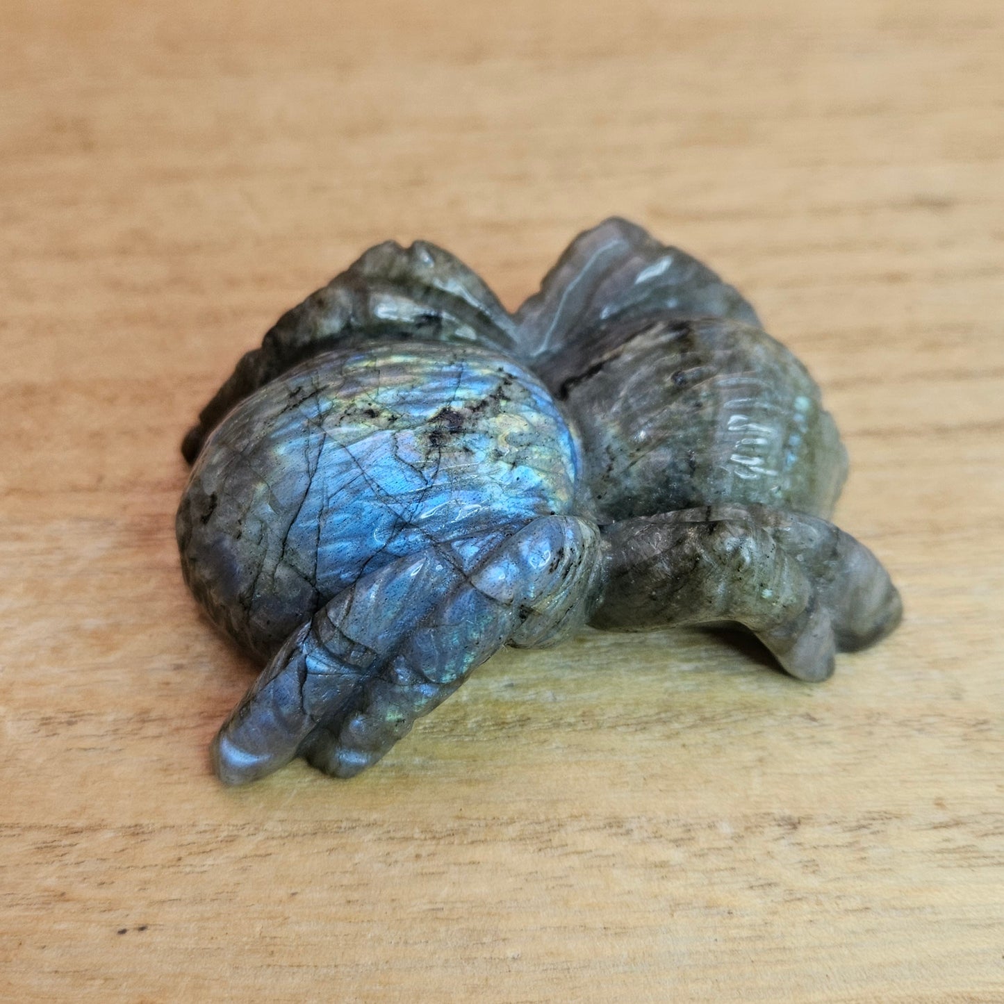 Labradorite Spider Carving.