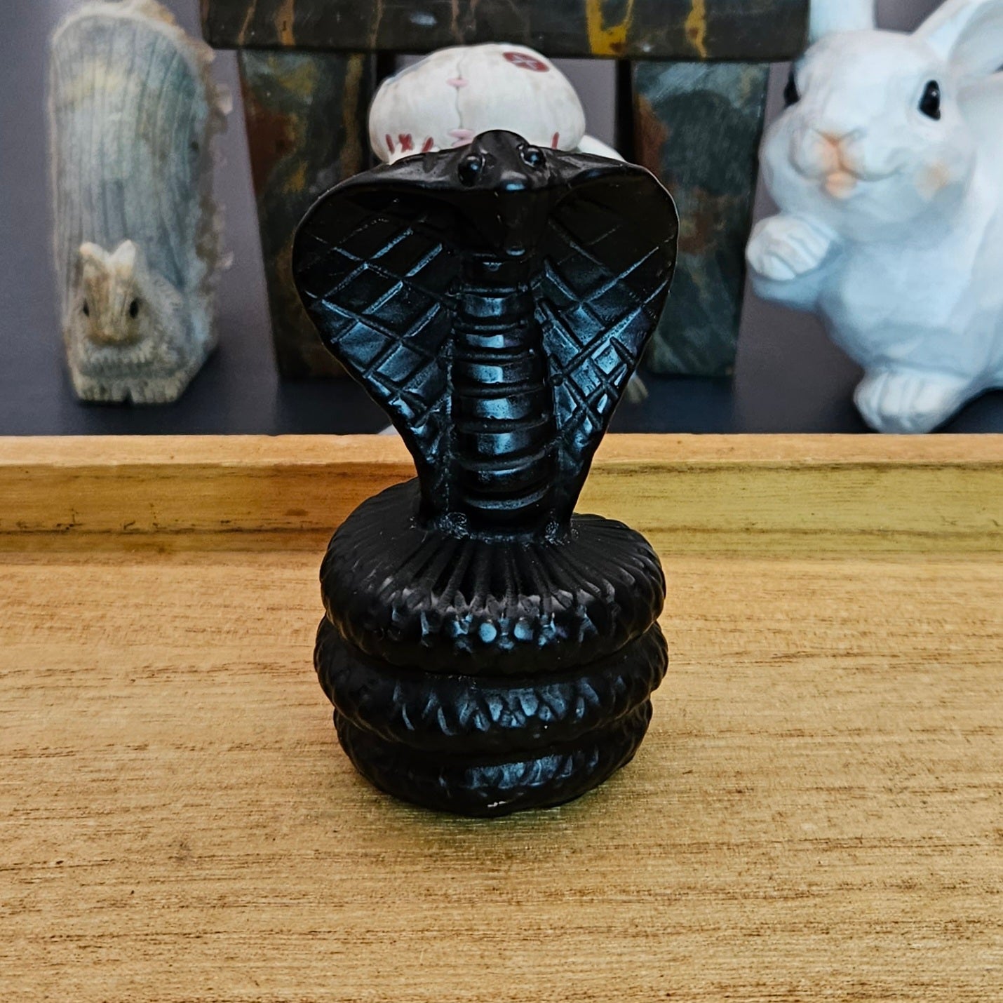 Obsidian Cobra Carving.