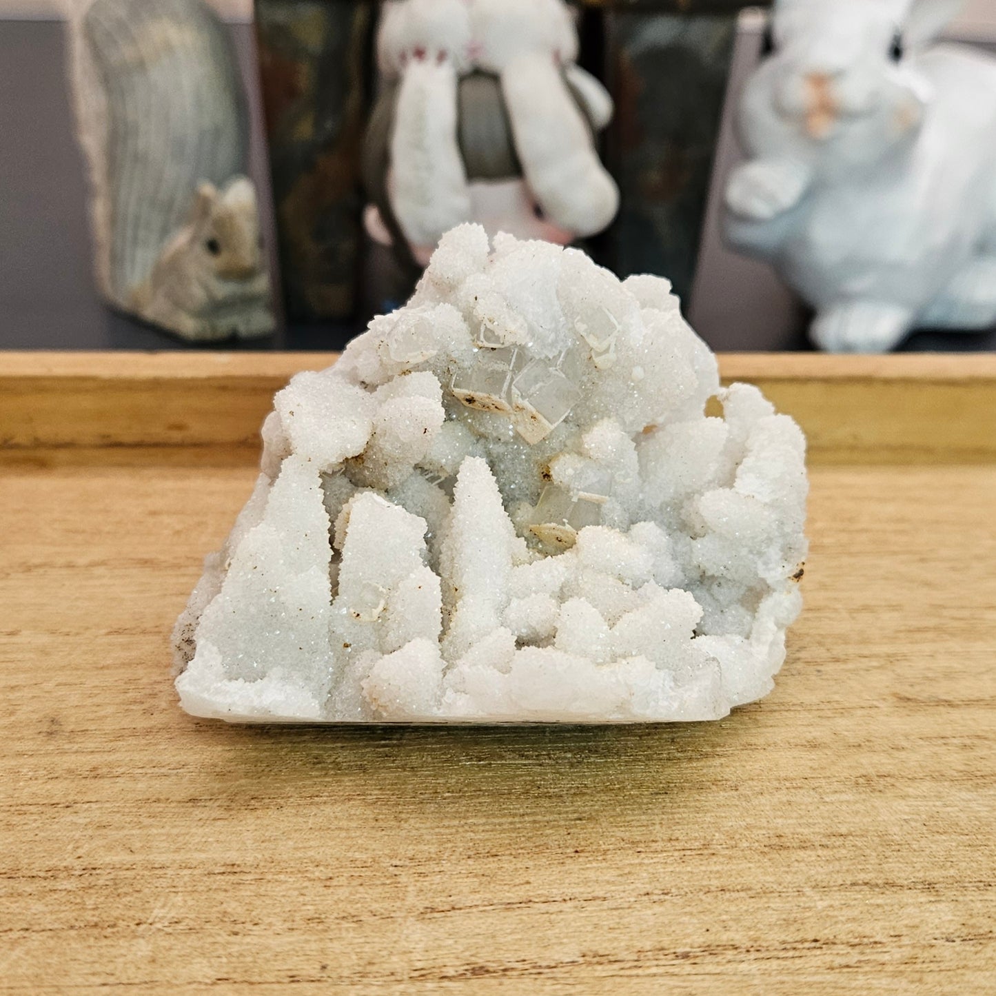 Quartz Stalactites with Cubic Fluorite.