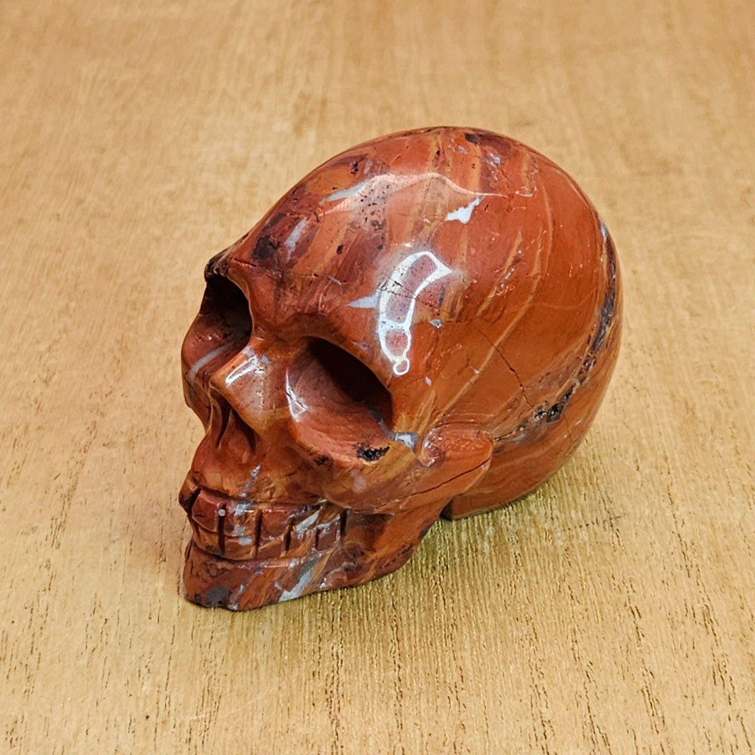 Red Jasper Skull Carving.