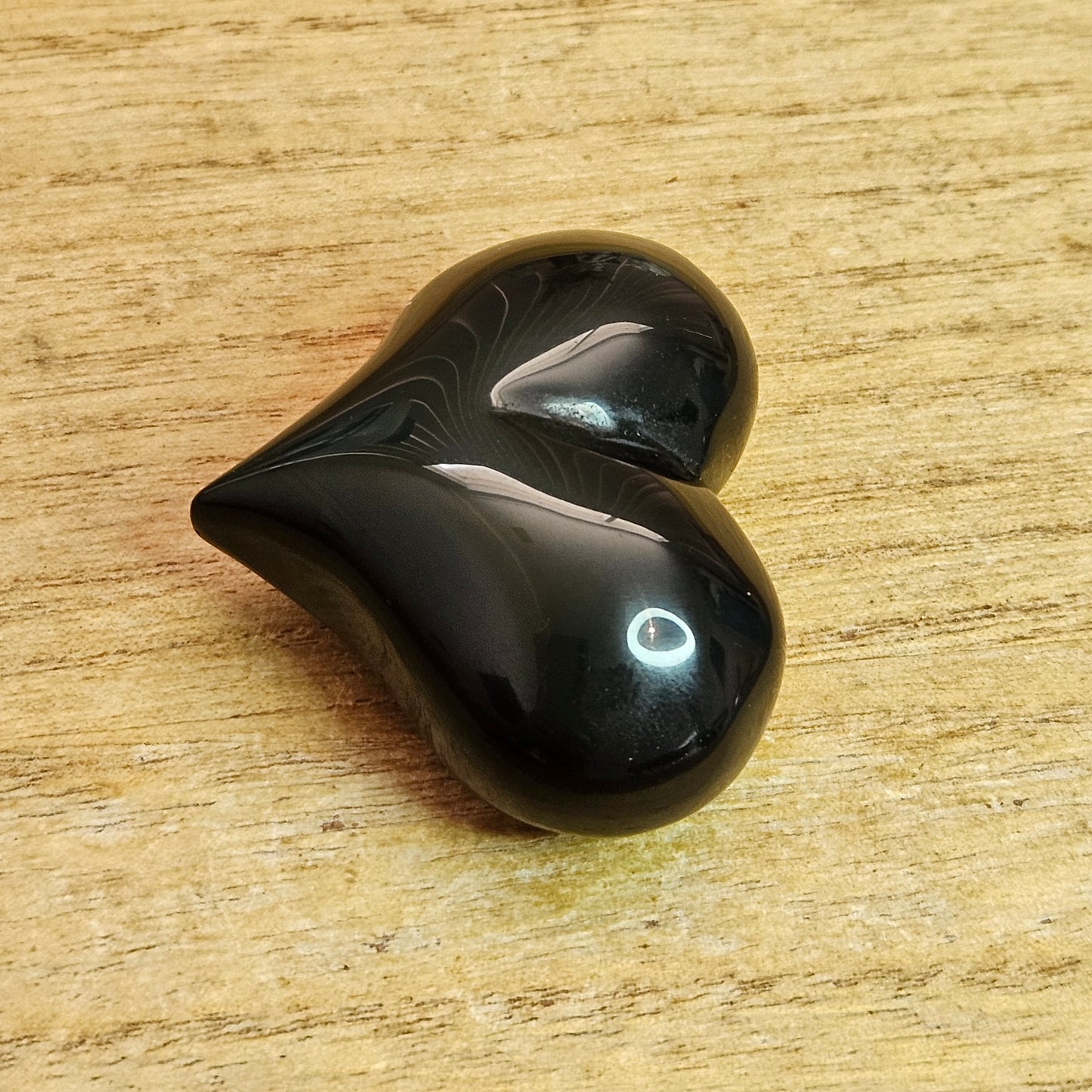 Rainbow Obsidian Heart Carving.