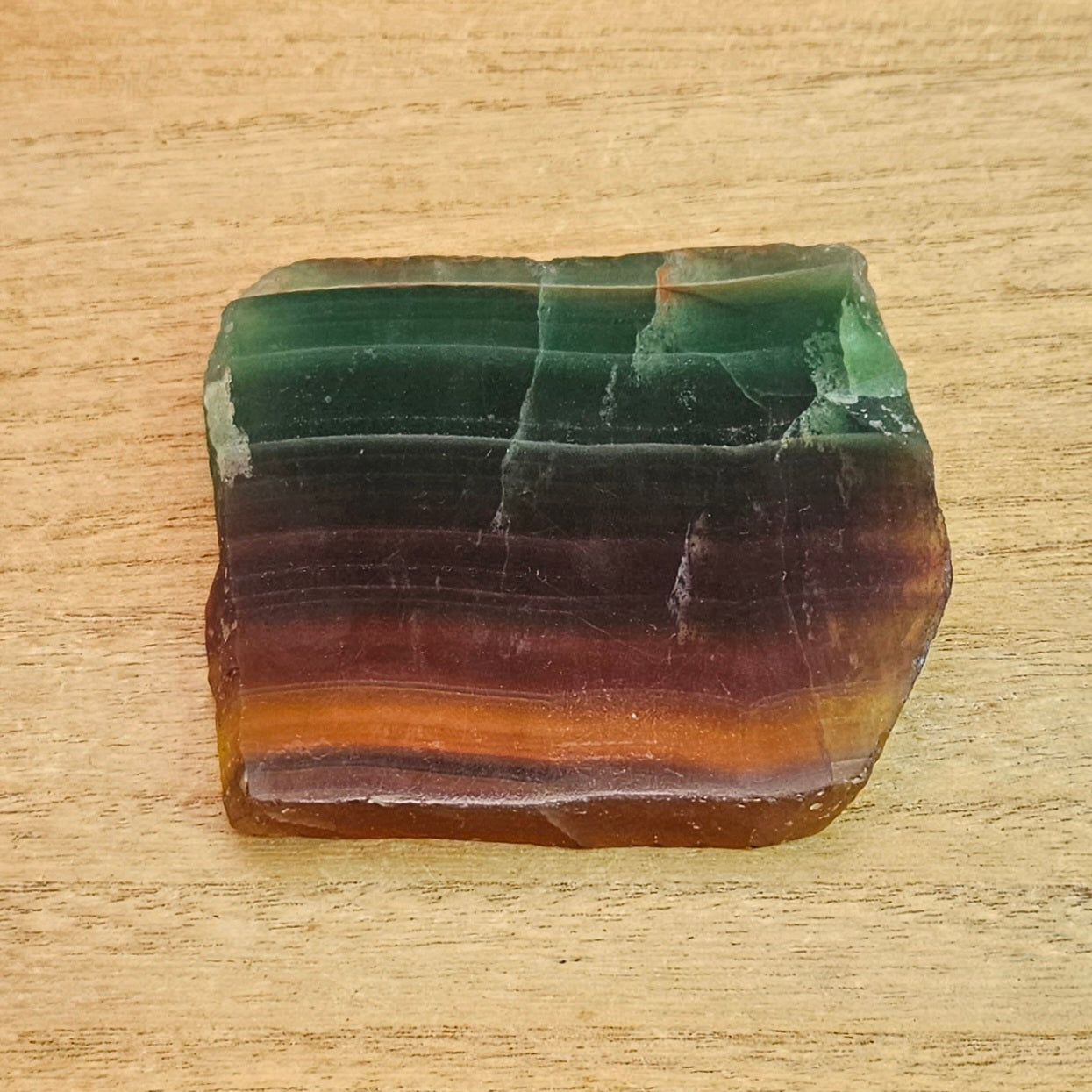 Banded Rainbow Fluorite Slab.