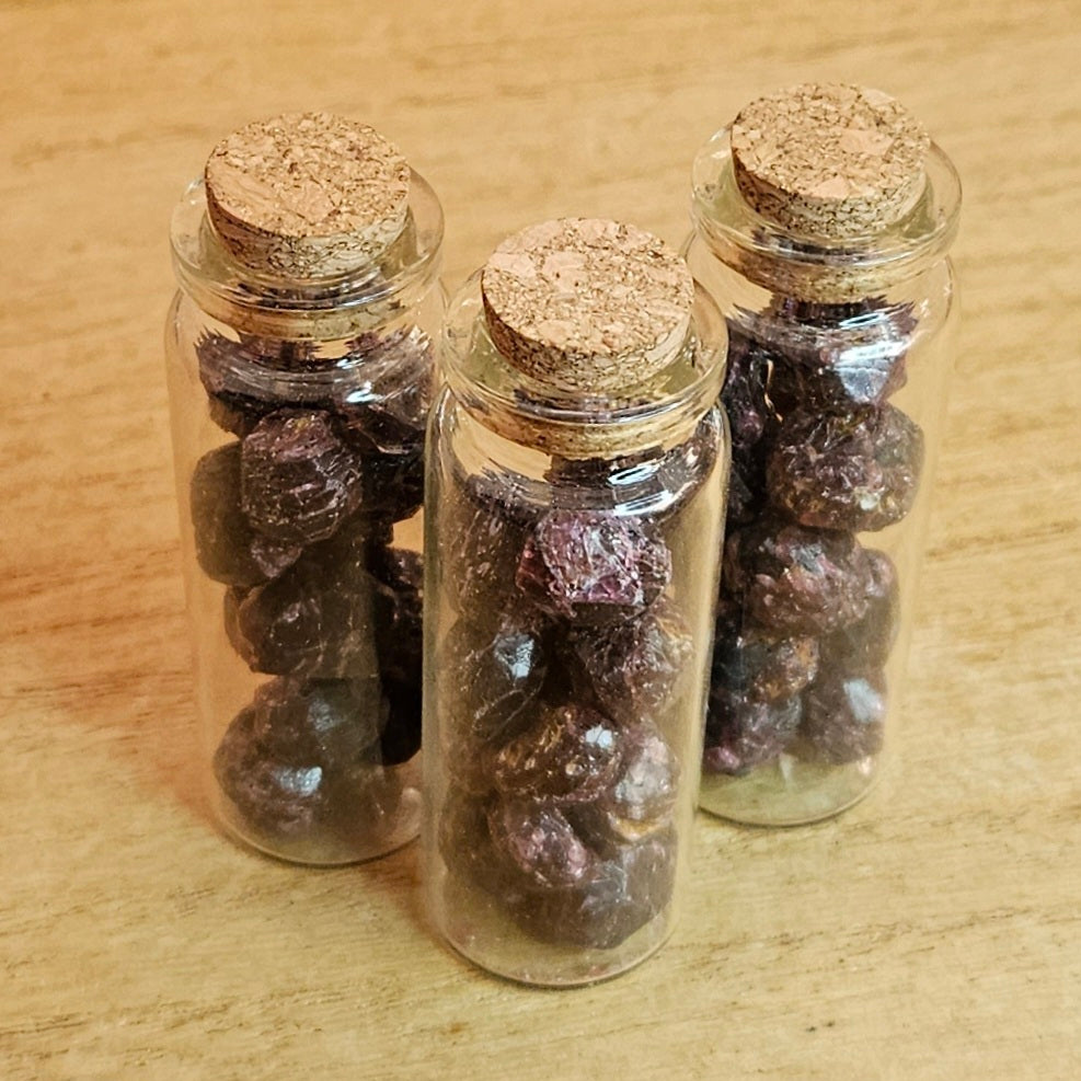 Raw Garnet Crystal Jar.