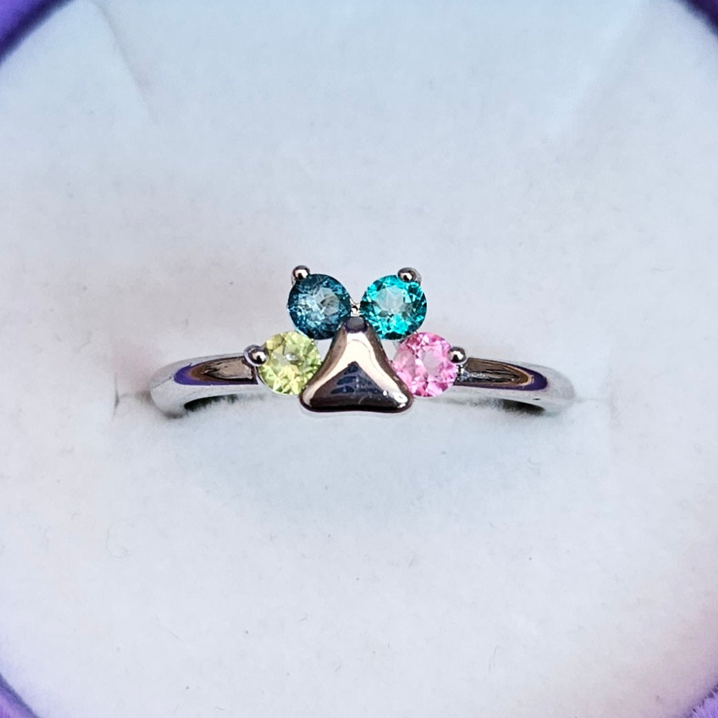 Cubic Zircon Paw Adjustable Ring.