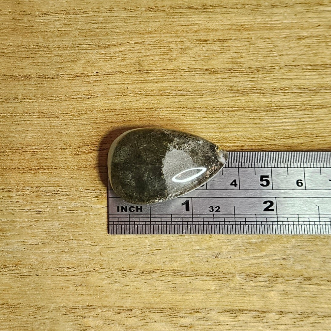 Green Garden Quartz Tear-drop Cabochon. *Pre Drilled*