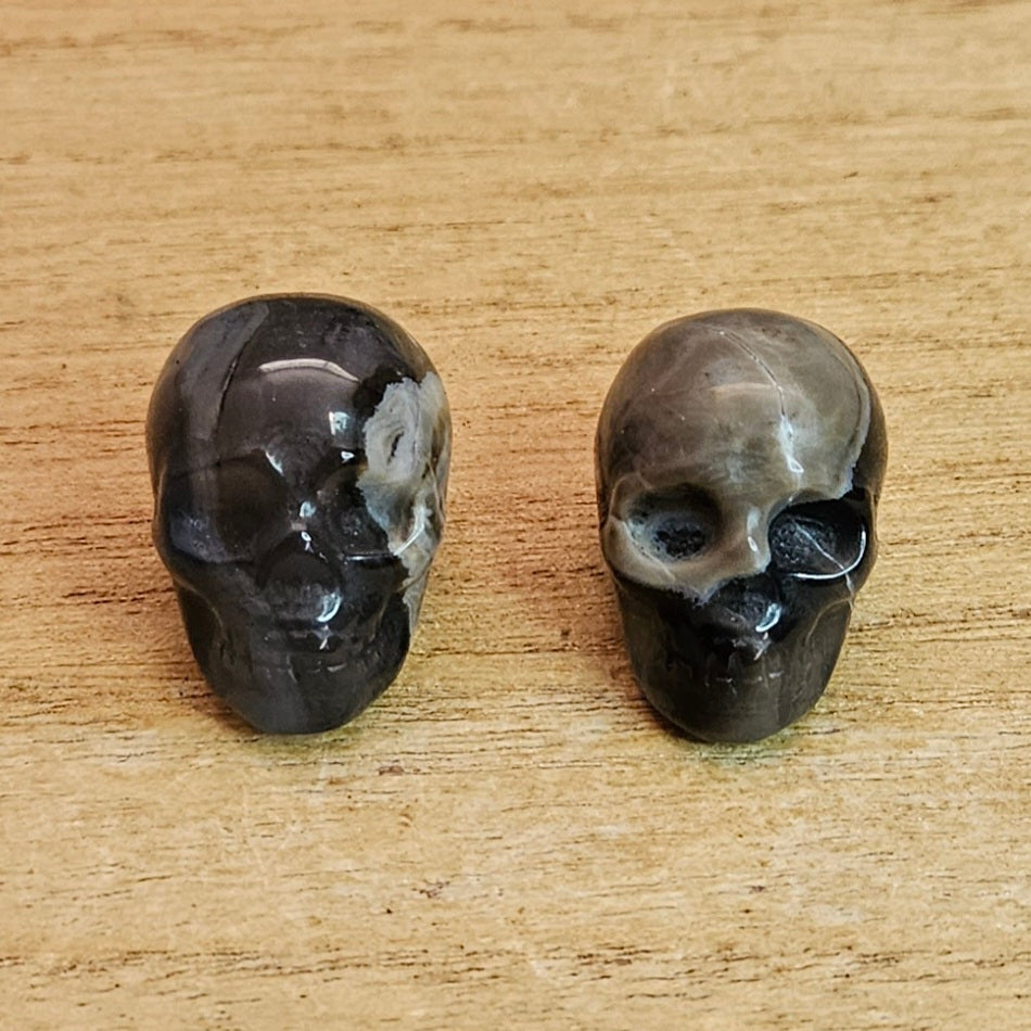 Volcano Agate Skull Carving. *Sold Separately*.