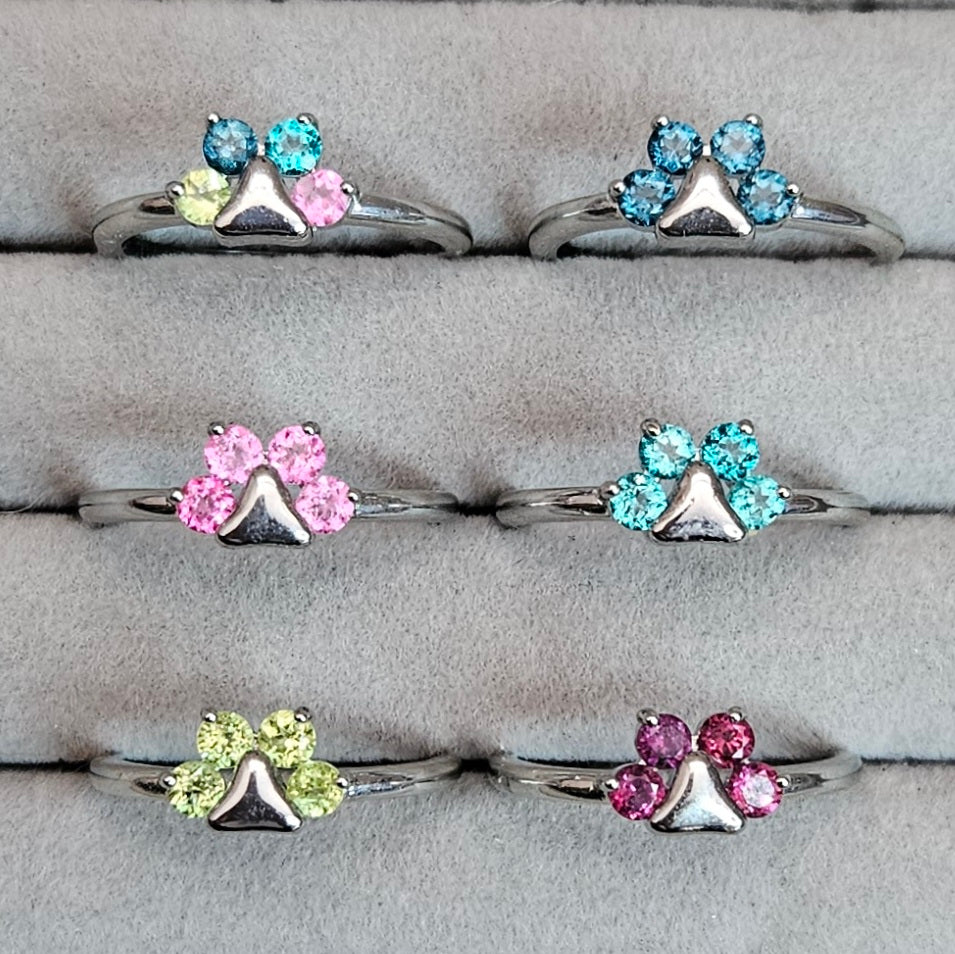 Cubic Zircon Paw Adjustable Ring.