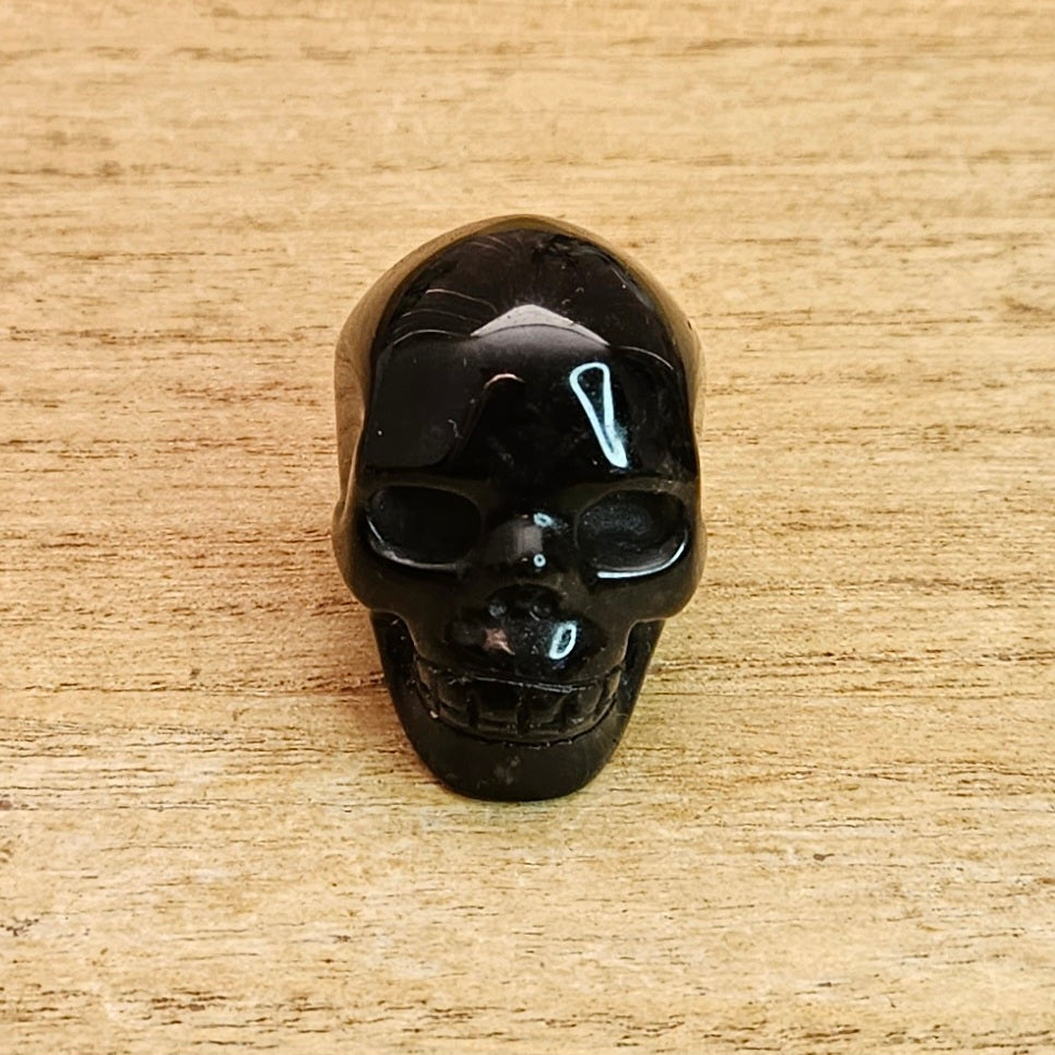Obsidian Skull Carving.