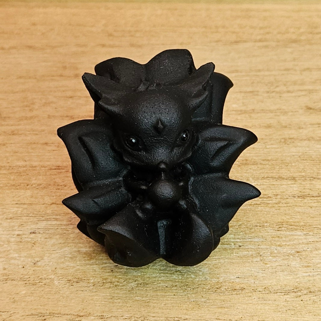 Obsidian Ninetail Fox Carving.