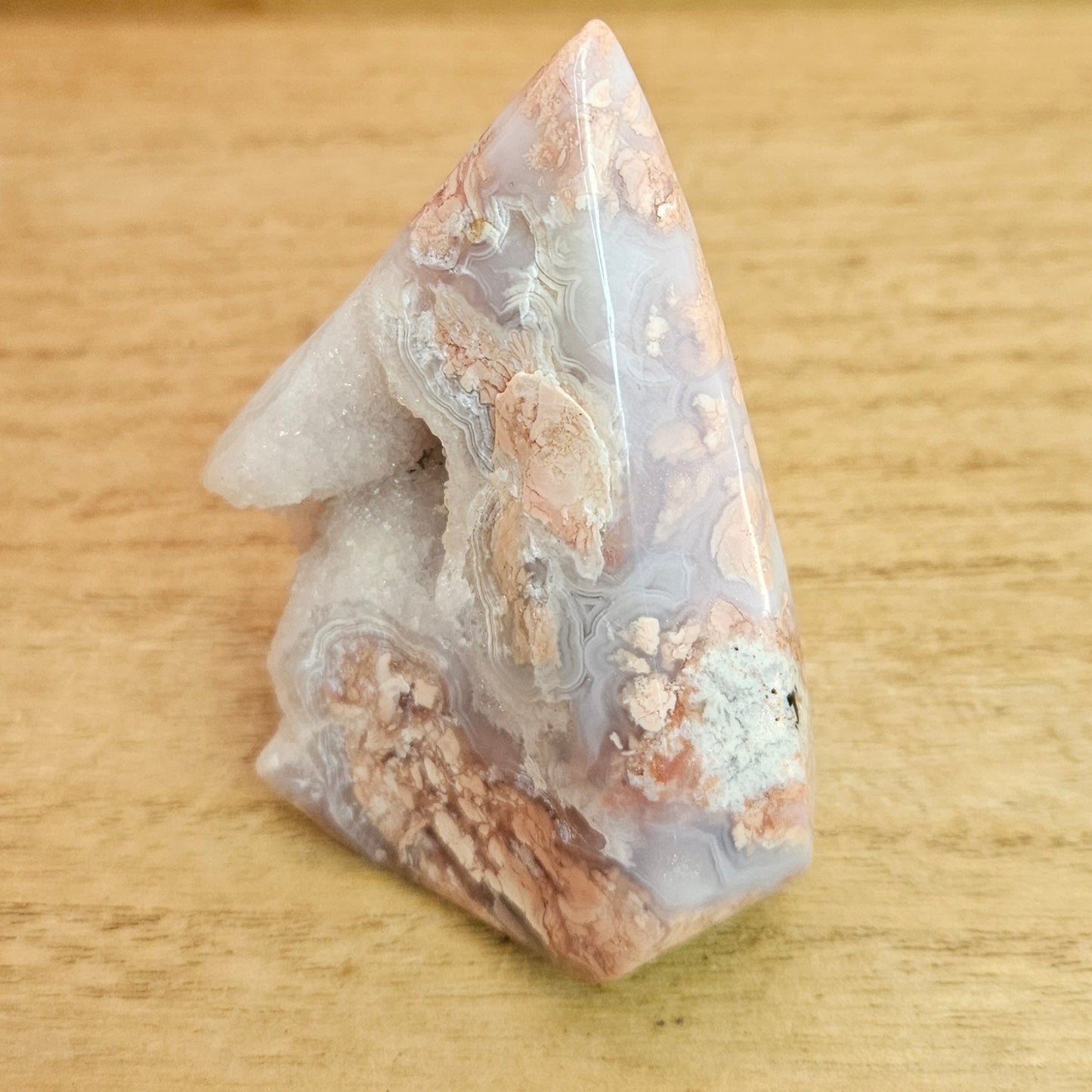 Pink Cotton Candy Agate Druzy Flame.