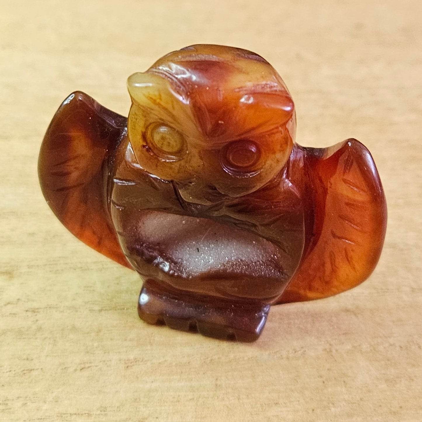 Carnelian Owl Carving.