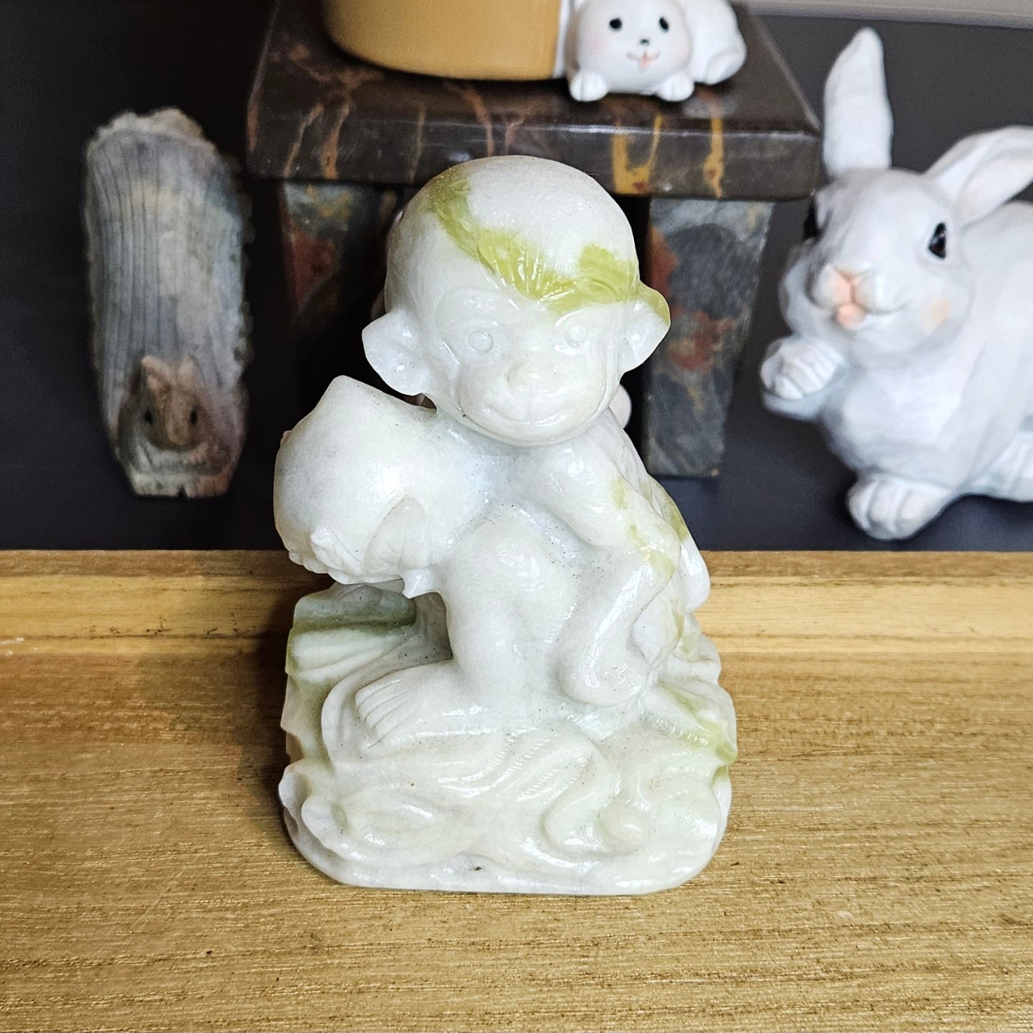Lemon Jade Monkey Carving.