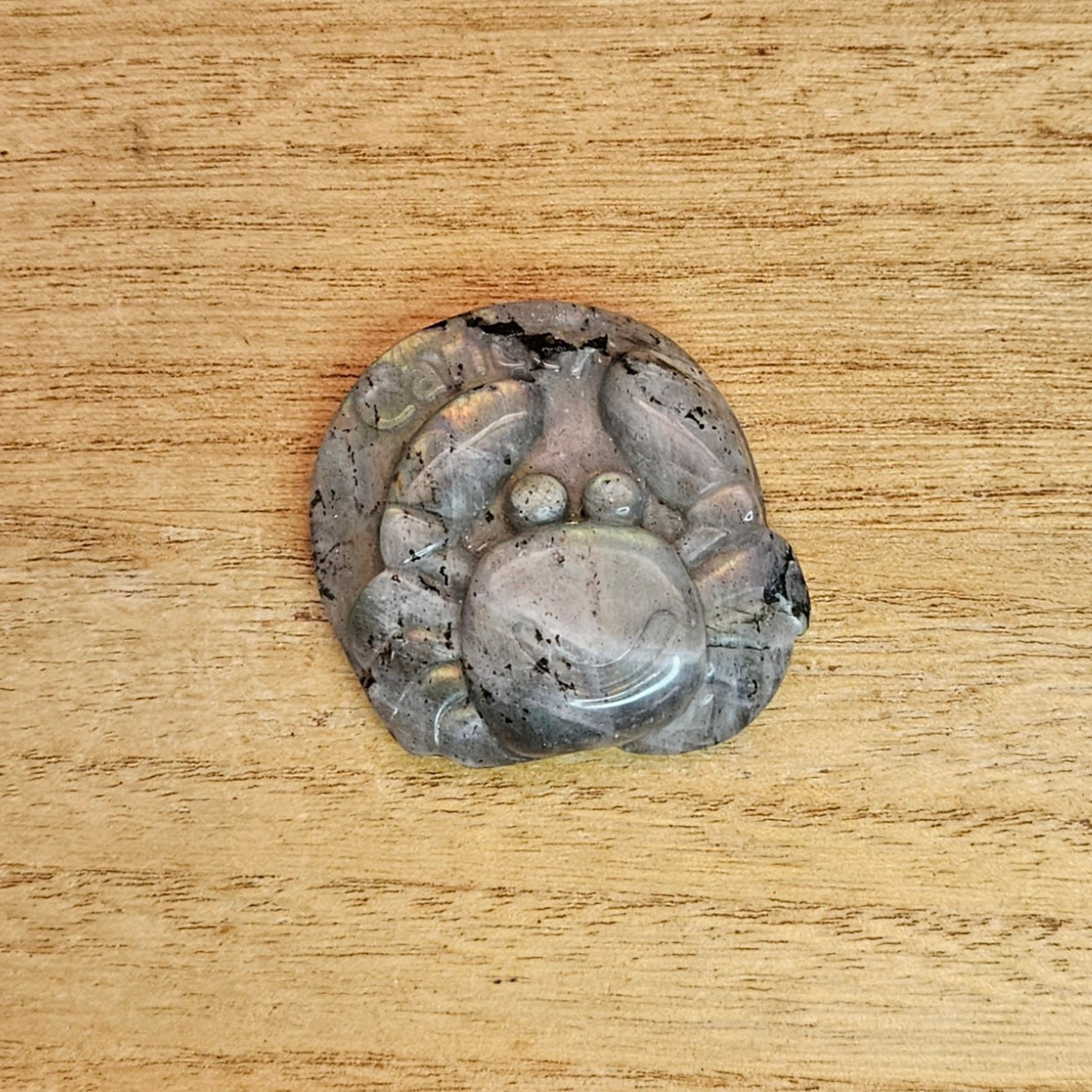 Sunset Labradorite Cancer Crab Flat Carving.