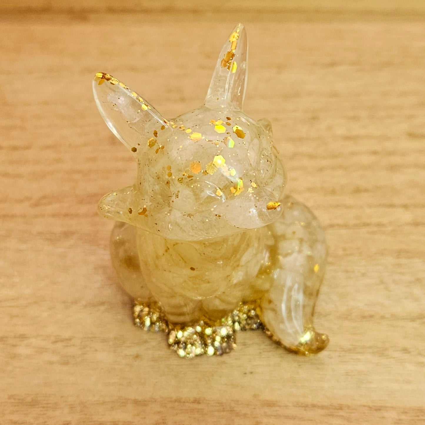 Lemon Quartz Resin Fox Ornament.