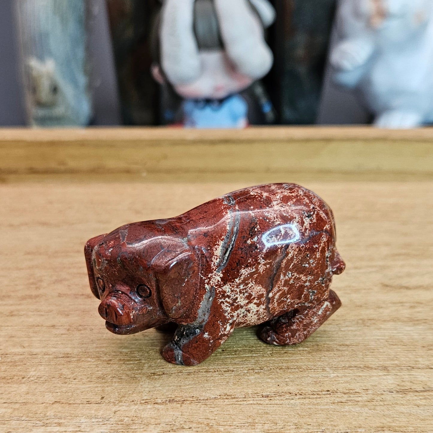 Red Jasper Pig Carving.